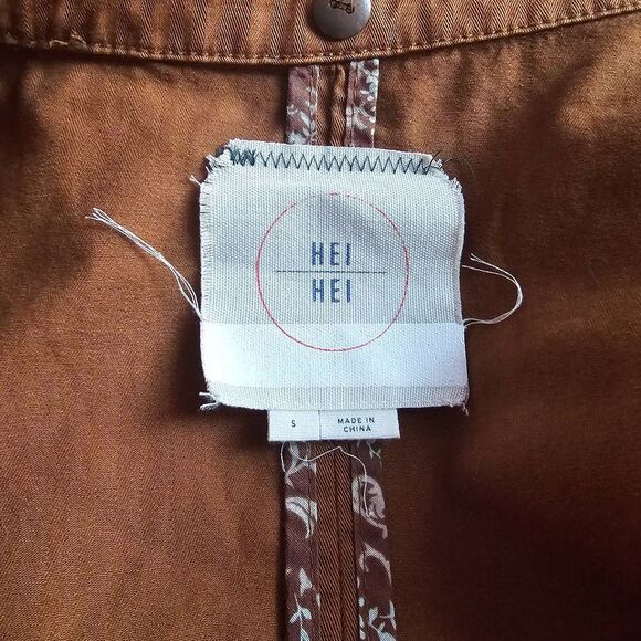 Anthropologie womens Sz S hei hei brown utility cargo vest with pockets - Picture 7 of 8